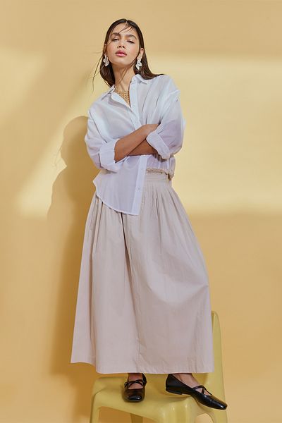 Stradivarius Flowing Pleated Midi Skirt Limited Edition