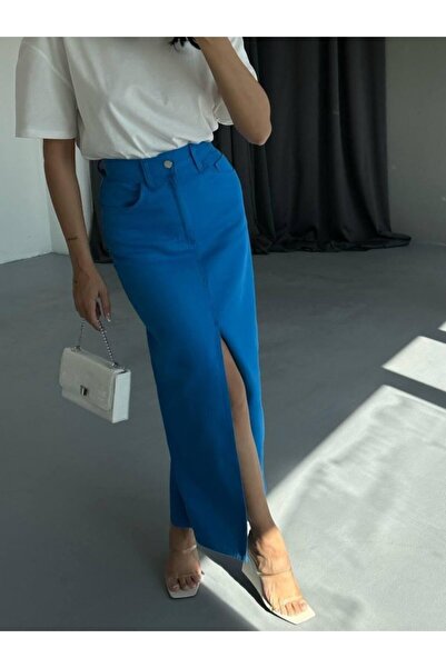 TUA MODA Tua Moda Gabardine Long Front Slit Skirt - Saks