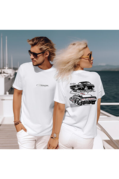 GHAND تي شيرت دودج تشارجر كبير الحجم مطبوع