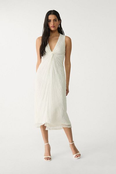 Stradivarius Shiny Lace Midi Dress Limited Edition