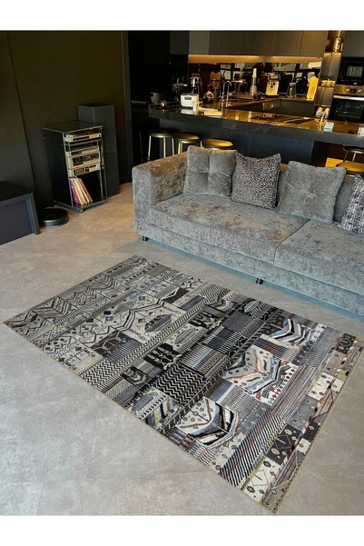 Rugs Modern Halı مجموعة اللؤلؤ متعددة الألوان مجردة خط نمط المنسوجة قاعدة الس...