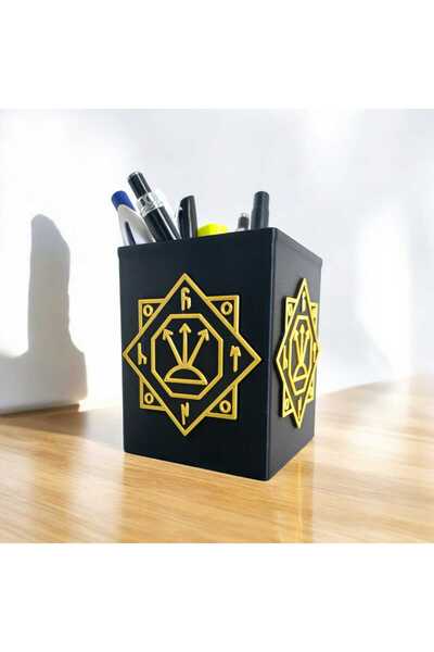 Poyraz Bioplast ختم الجوز - حامل قلم مربع