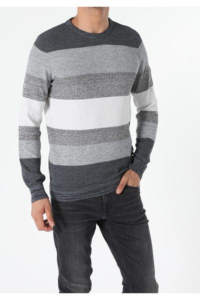 Colin's Men's Slim Fit Gray Melange Sweater - Cl 1054930