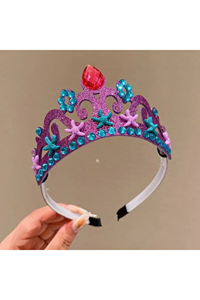 darko Mermaid Stone Star Crown Ornate Girl's Accessory Birthday Princess Purp...