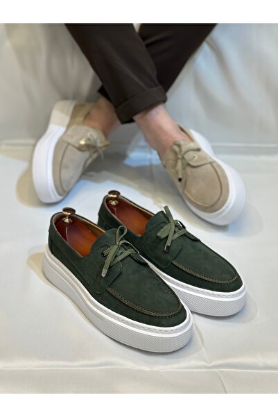 Avni Ceylan Genuine Leather Babet Shoes Lace-up Detail