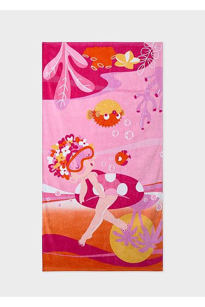 MAYORAL Summer Girl Printed Beach Towel - Pink