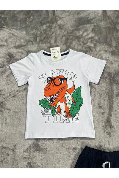 NEWKİDS 3-6 Years Old Boy's Suit with Printed Shorts