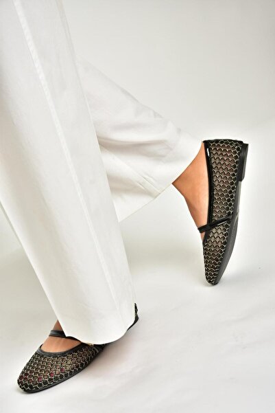 Fox Shoes U726954015 Altın File Kadın Babet