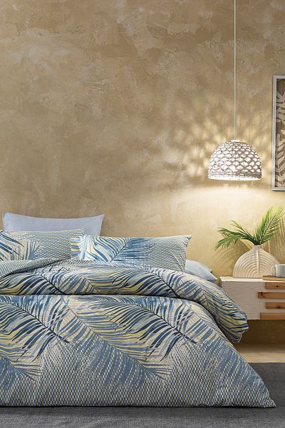 Puffy Blue Vien Single Duvet Cover Set