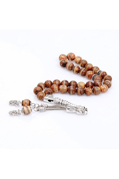 Taş Sandığı Agate Stone Rosary (8 mm) - Tibetan Agate -