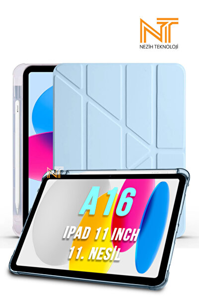 Nezih Case iPad 11Th. Generation A16 2025 11 Inch Compatible Tri Folding Smart Case with Pen Compartment and Sleep Mode