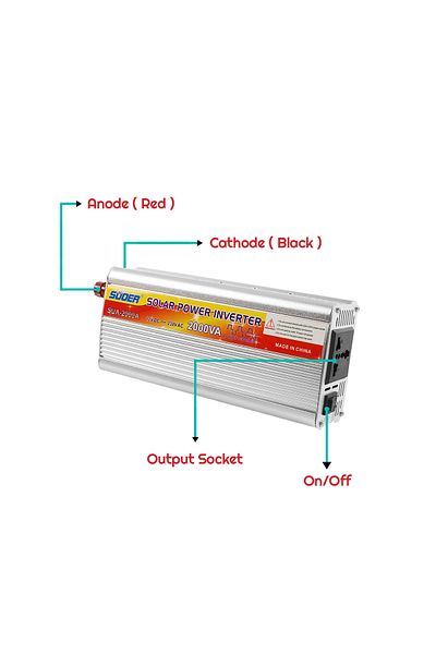 Suoer 2000VA DC to AC Solar Power Inverter - 12V DC to 230V AC Converter with Multi-Protection