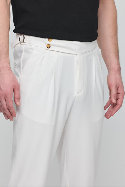 GIENTO Men's Classic Lycra Pleated Double Leg Fabric Pants