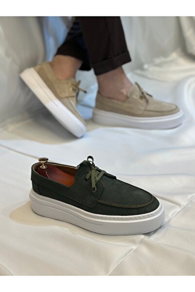 Avni Ceylan Genuine Leather Babet Shoes Lace-up Detail