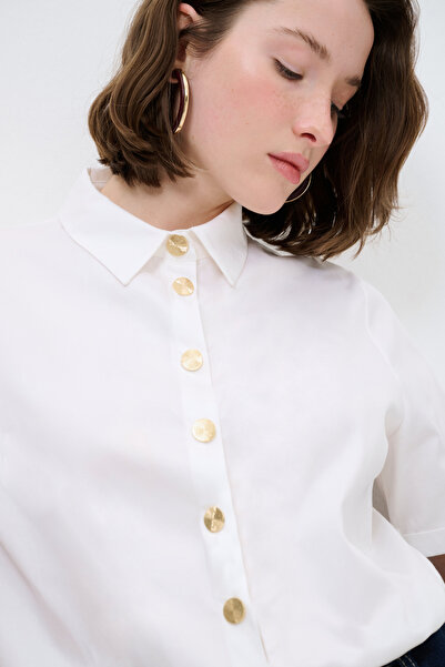 adL Çıtçıtlı Crop Gömlek