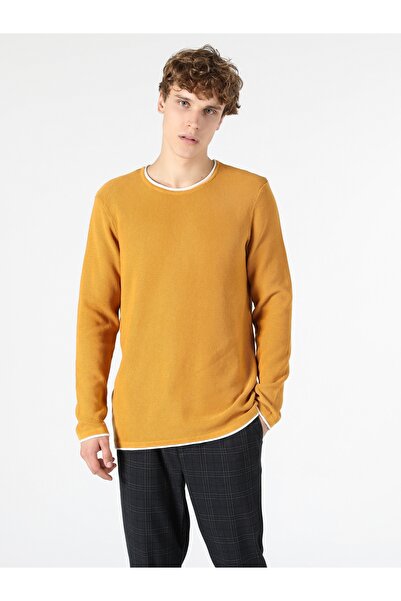 Colin's Regular Fit Bisiklet Yaka Sarı Erkek Kazak Cl1056038