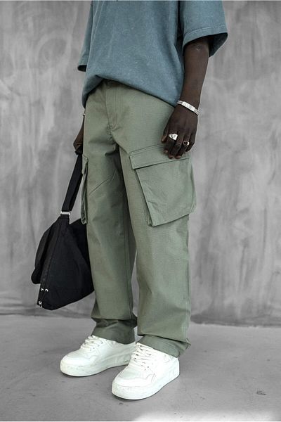 ablukaonline Ανδρικό Green Cargo Flexible Baggypants με τσέπες