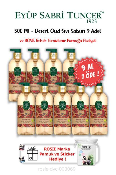 Eyüp Sabri Tuncer Buy 9 Pay 7 Desert Oud Liquid Soap 500 ml and Rosie Gift