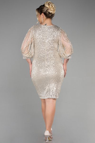 Abiyefon Women's Mink Short Sequined Evening Dress Abk631