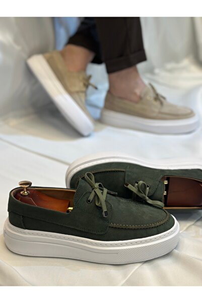 Avni Ceylan Genuine Leather Babet Shoes Lace-up Detail