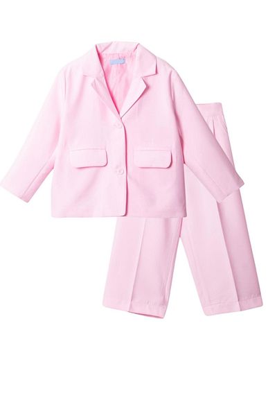 Monila Girl's Oversize Jacket and Elastic Waist Trousers Bottom Top Set