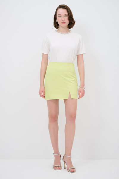 adL Yırtmaçlı Mini Dar Etek