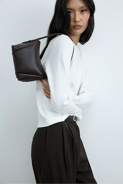 Suud Collection Кожена мини чанта Bitter Brown Rhan