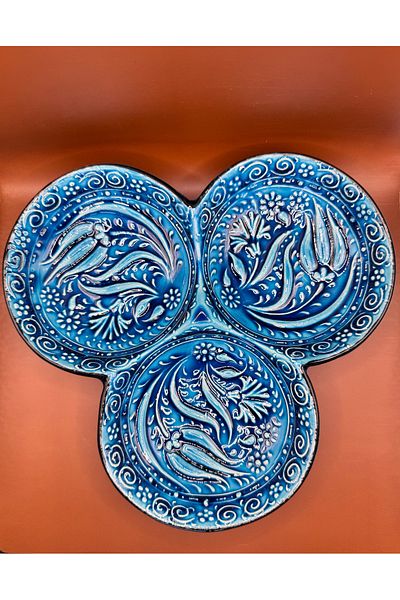 ATÖLYE SAİT Snack Bowl Ceramic Three-Piece Handmade Special Design
