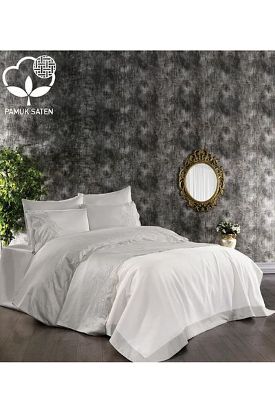Antepiş Home 7 Pieces Pillow and Duvet Cover Set Cotton Satin