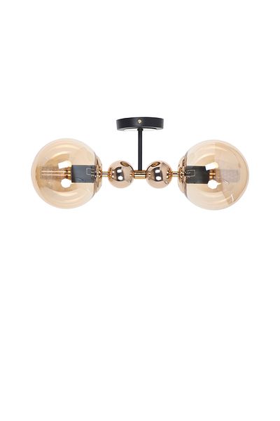 MŞ Aydınlatma Misket Black Gold 2 Honey Glass Plafonier Chandelier