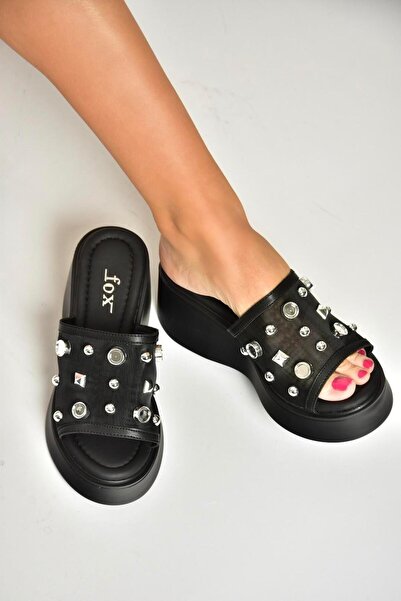 Fox Shoes U 973622009   Black Thick Soled Women's Slippers