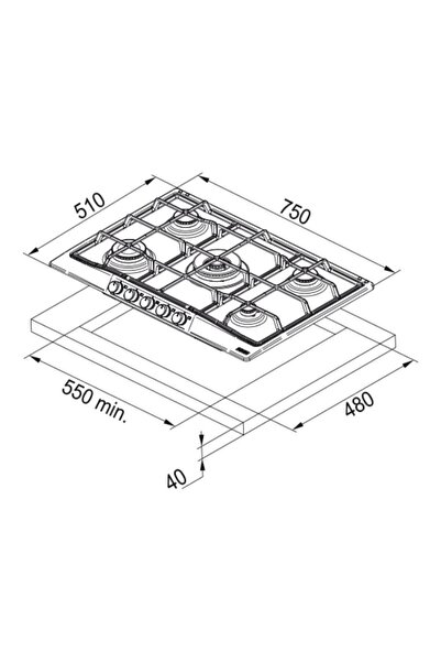 Franke FCH 755 4G TC PW C Ankastre Ocak, Classicline, Krem, 75 cm, 5 göz
