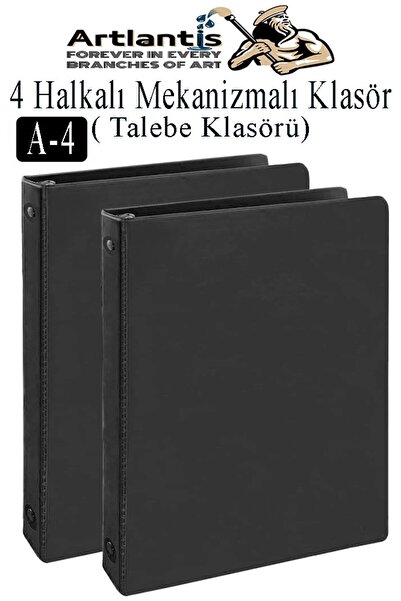 Artlantis Dosar negru cu 4 inele, 2 bucăți, A4, din PVC, tip student și birou...