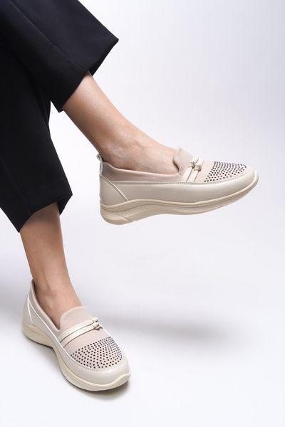 Riccon Women's Sports Ballerinas Hegerithe Beige 0012409