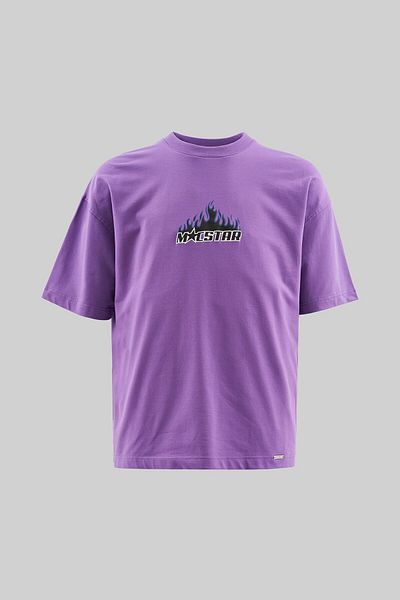 Machinist Ανδρικό μπλουζάκι Macstar Flame Printed Oversize Purple