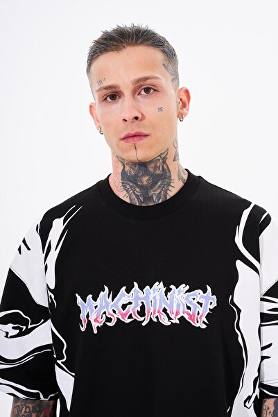 Machinist Ανδρικό μπλουζάκι με στάμπα Oversize μαύρο