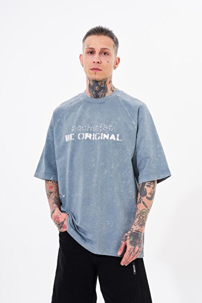 Machinist Men's Be Original Printed Washable Oversize Ghost Spotted T-Shirt