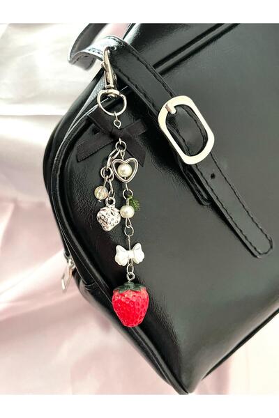 bohemian takı tasarim Çilekli Coquette Fairycore Çanta Charmı