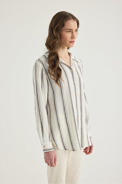 Masha Kate Linen Striped Shirt