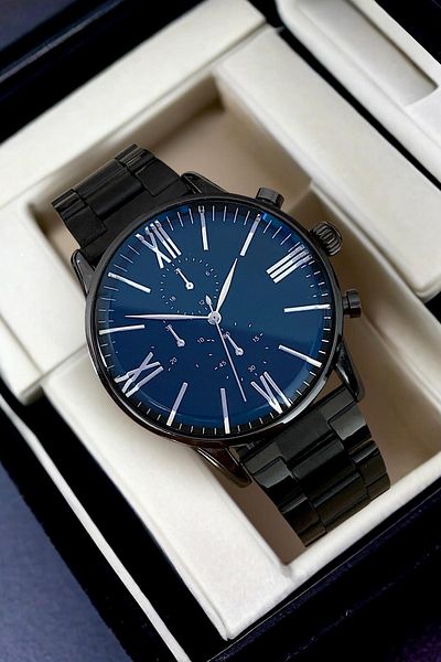 Güncel Vitrin Premium Infinity Black/Silver Ipc Plated Men's Wrist Watch