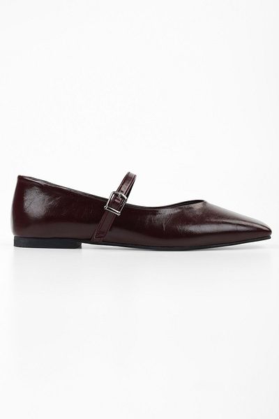 Shoeberry Women's Sore Burgundy Skin Ballerinas