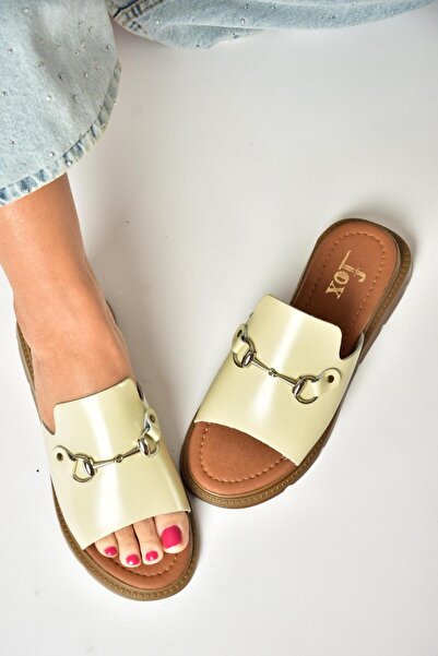 Fox Shoes U 291099303   Beige Genuine Leather Women's Slippers