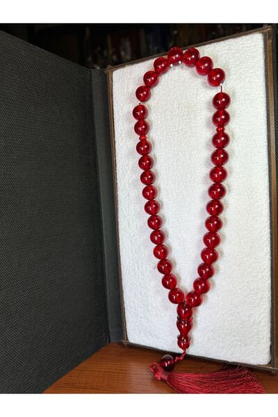 ÖMER ALTUN SIKMA Rosary - With Rod and Amber Detail, Large Size 14mm T-240