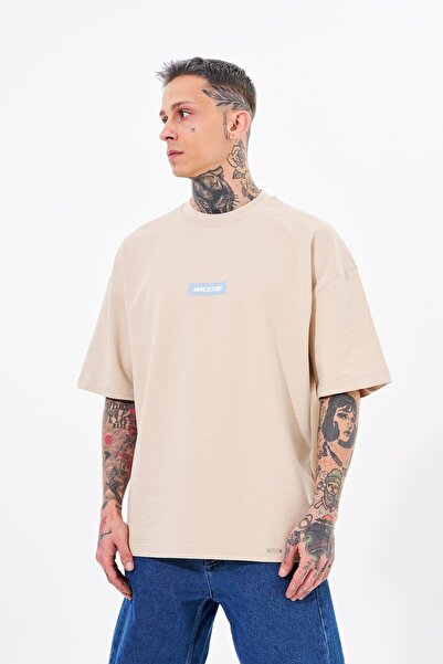 Machinist Ανδρικό μπλουζάκι My Life Is Comedy με στάμπα μεγάλου μεγέθους ανοιχτό μπεζ