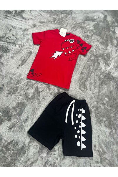 NEWKİDS 3-6 Years Old Printed Shorts Combed Cotton Boy's Suit