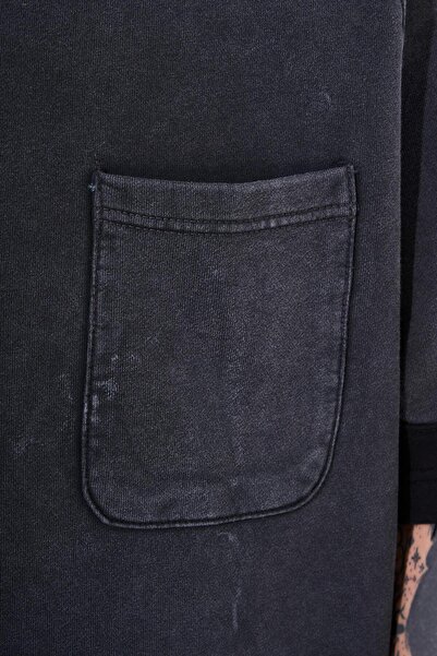 Machinist Men's Contrast Washed Oversize Asphalt T-Shirt