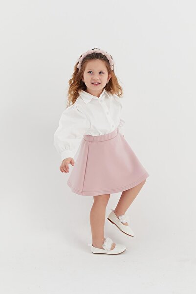 MARKALİSTE Powder Colored Children's Scuba Skirt