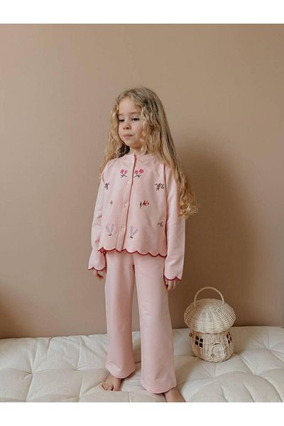 RAPAPA Girl's Floral Holiday Suit with Cardigan Top and Bottom 2592