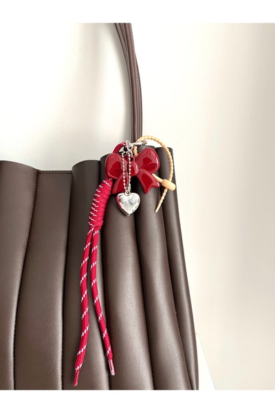 Swaggo collections Çanta Charm Kurdele ve Kalp Aksesuar