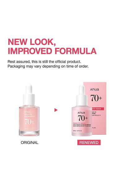 ANUA Peach 70% Niacinamide Serum - Wide Pore Brightening, Peach Extract, 30ml